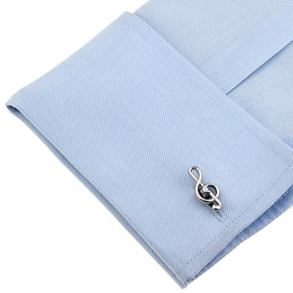 Silver Musical Note Cufflinks - Picture 2 of 16